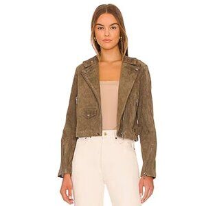 New BlankNYC Run For It Suede Moto Jacket Womens S French Taupe Blank NYC